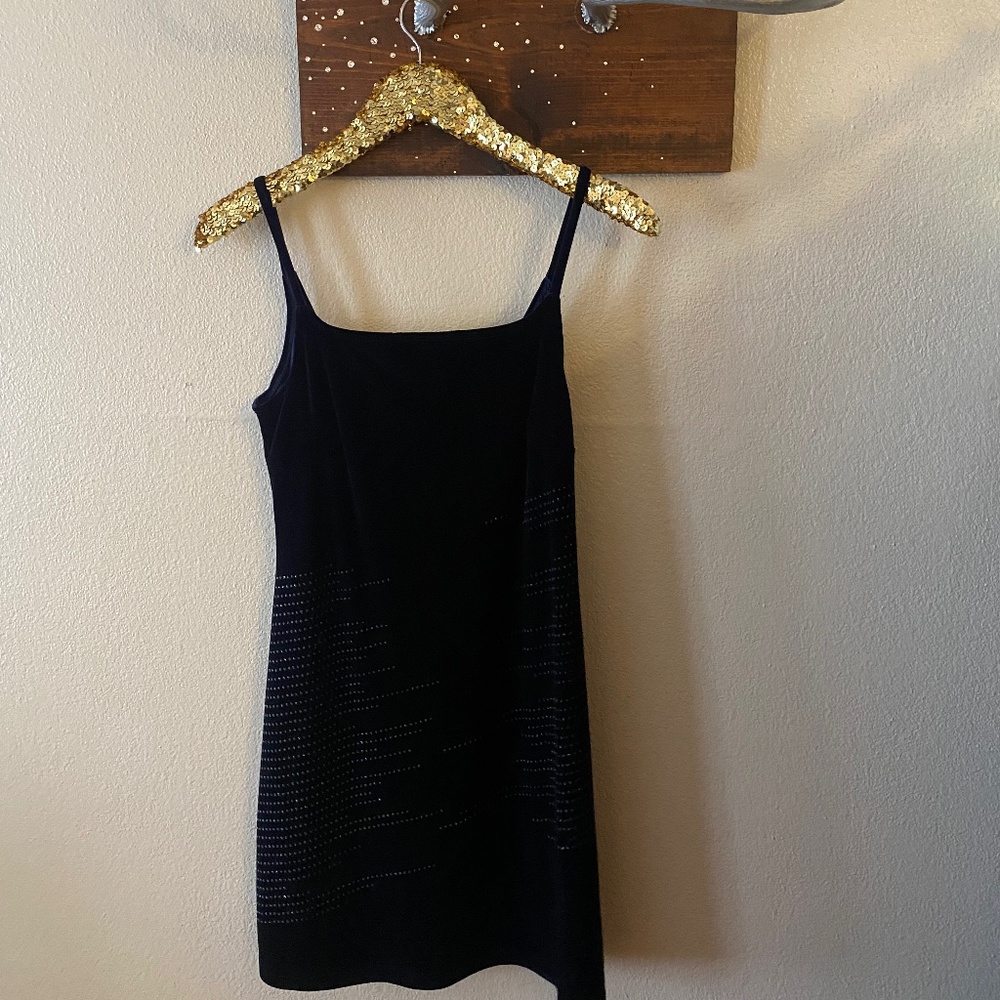 My Michelle blue velvet feeling dress